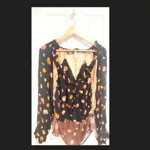 Free People Poppy Ruffle Body Suit Size L